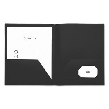 Universal® Two-pocket Plastic Folders, 100-sheet Capacity, 11 X 8.5, Black, 10-pack freeshipping - TVN Wholesale